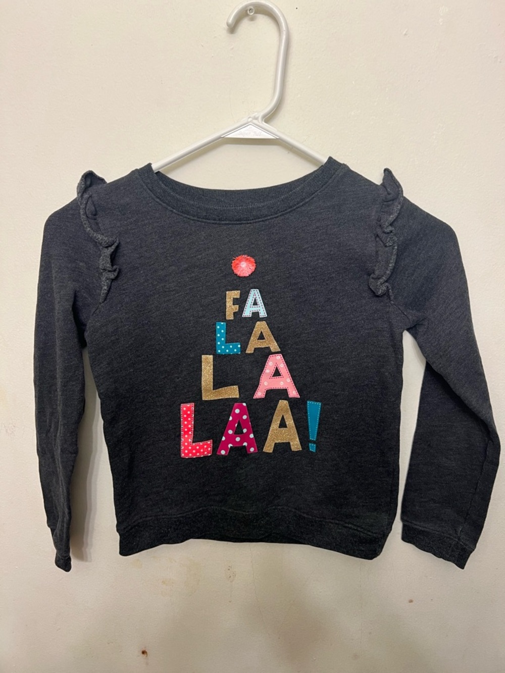 jumping beans Black Sweatshirt with Multicolor Holiday Lettering